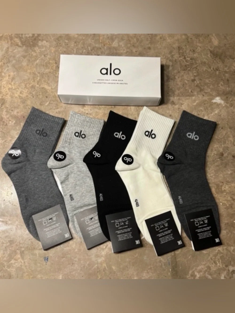 New Women’s Alo socks
New in box and with tags 
5 pairs size Medium - Picture 4 of 7